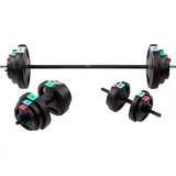 Hantelset Langhantel + Kurzhanteln Set 62 kg Krafttraining Fitness HMS SGSP60