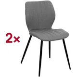 meet by paperflow Besucherstuhl LINE Stoff grau 2er-Set