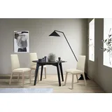 Polsterstuhl STRESSLESS "Laurel", beige (vanilla paloma, schwarz), B:57cm H:92cm T:59cm, Leder PALOMA: PALOMA ist ein durchgefärbtes Semianilin-Möbelleder mit natürlicher Narbung., Stühle, Polsterstuhl, Low Back, Größe L, mit abgerundeten Beinen in Schwarz