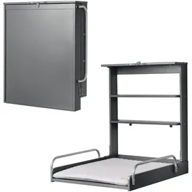 roba Wandwickelregal roba Style grau - Klappbar & platzsparendes Wickelregal zur Wandmontage - Wickeltisch mit 2 Ablagefächer - Holz anthrazit