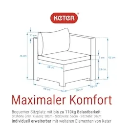 KETER Sessel Provence | Kissen in anthrazit