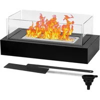 Tischkamin, rechteckiger Tischkamin mit 4-seitigem Glas, tragbarer Mini-Kamin für Terrasse, Hinterhof, Einweihungsgeschenke, realistisches Brennen