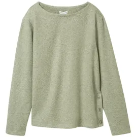 Tom Tailor Damen Geripptes Sweatshirt, grün, Meliert, Gr. XXL