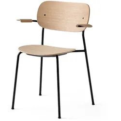 Audo - Co Dining Chair mit Armlehnen, schwarz / Eiche natur