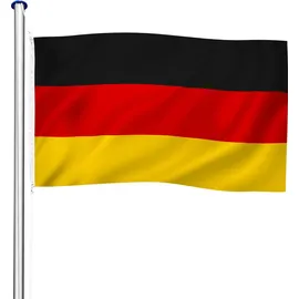 Tectake Aluminium Fahnenmast wetterfest inklusive Seilzug und Bodenhülse | Bunt