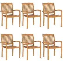 vidaXL Stapelbare Gartenstühle mit Kissen 59 x 95,5 x 26 cm braun 6 St.