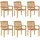 vidaXL Stapelbare Gartenstühle mit Kissen 59 x 95,5 x 26 cm braun 6 St.