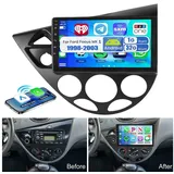 ESSGOO 64G Android 15 Autoradio Carplay Navi GPS Für Ford Focus MK1 1998-2003 Autoradio (Digitalradio (DAB), RDS, 4+64GB(optional), AM, FM, Carplay Android Auto Bluetooth EQ USB GPS Navi WIFI Touchscreen)