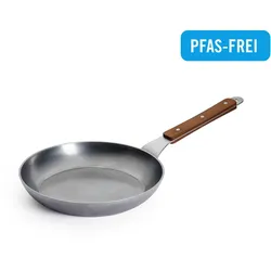 Bratpfanne WOLL "Woll Carbon Steel Flachpfanne", silber (silberfarben), B:24cm H:5cm L:47,5cm Ø:24cm, Pfannen, natürlicher Antihafteffekt nach dem Einbrennen