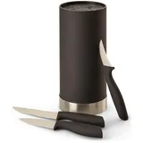 Echtwerk Messerblock Schwarz, Silber, Kunststoff, 4-teilig, 22 cm, ohne Schlitze, Kochen, Küchenmesser, Messersets