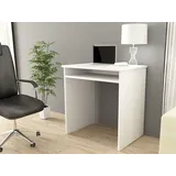 home collective Computertisch, Bürotisch mit ausziehbarer Tastaturablage, 68 x 51 x 74 cm, Schreibtisch in weiß, ideal für Kinderzimmer und Heimbüro - Weiß