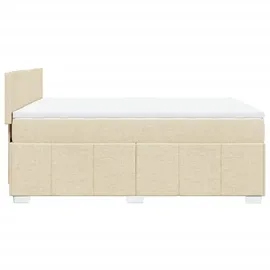 vidaXL Boxspringbett mit Matratze Creme 140x190 cm Stoff - Creme