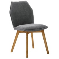 Livetastic Stuhl Cord, Anthrazit, Holz, Textil, Esche, massiv, 49x87x63 cm, Esszimmer, Stühle, Esszimmerstühle, Vierfußstühle