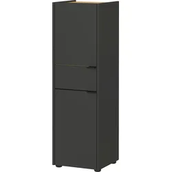 Schrank mit Schublade, 34x34x111, Navarra-Eiche, Leise Schließtechnik, Kollektion `Avis` für Bad. Farbe: Anthrazit-Beige | Kadima Design
