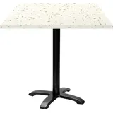 Tisch 70 x 70 cm – Modell Bazila Terrazzo Cassata - Weiß