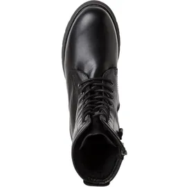 Marco Tozzi Damen Schnürstiefel ohne Absatz aus Leder Winter, Schwarz (Black), 38 EU