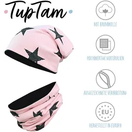 TupTam Beanie TUPTAM Schwarz/Rosa 52-54