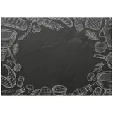 100 Tischunterlagen mit Schieferplatten-Motiv I Grill-Saison I DIN A3 eckig I Platz-Set aus Papier I modernes Design I Einweg Tischset I schwarz weiß I Gastronomie und Haushalt I dv1082