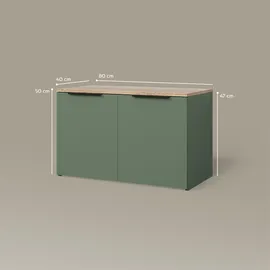 livinity® WOHNWAND Piave Grün 2 Teile