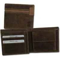 Drachenleder Herren Portemonnaie braun 11,5x10x2,5cm D2OPT083N - Braun