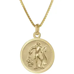 trendor 41425 Heiliger Florian Anhänger Gold 333 an goldplattierter Kette, 40 cm