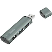 Logilink USB 3.2 (Gen2) 3-Port Hub, Aluminiumgeh?use mit Schutzkappe