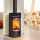 Austroflamm Koko 2.0 Kaminofen Stahl Gussgrau, Warmhaltefach Keramik Schwarz mat...