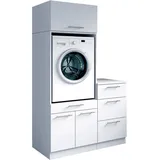 laundreezy Mehrzweckschrank-Set 118 x 200 x 68 cm Weiß