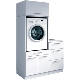 laundreezy Mehrzweckschrank-Set 118 x 200 x 68 cm Weiß