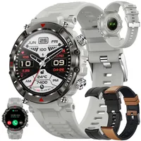 Smartwatch Herren mit Telefonfunktion, 1.39" Fitnessuhr mit Schrittzähler Herzfrequenz SpO2, Schlafmonitor, 123 Sportmodi Uhr, 5ATM Wasserdichte Sportuhr Aktivitätstracker für Android iOS (Grau)