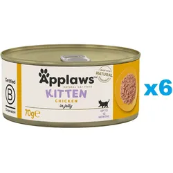 APPLAWS Kitten Chicken Breast Nassfutter für Kätzchen Huhn in Gelee 6x70 g