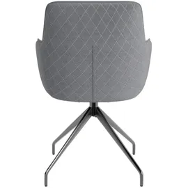 byLIVING Esszimmerstuhl Memphis - grau Schwarz, Metall, schwarz/Esszimmerstuhl/B 62 H 96 T 60 cm Stoffauswahl, Sitzfläche 360° drehbar, inklusive Armlehnen, abwischbar, gepolsterte Armlehnen, Esszimmer, Stühle, 2er-Set, gepolstert mit hochwertigem