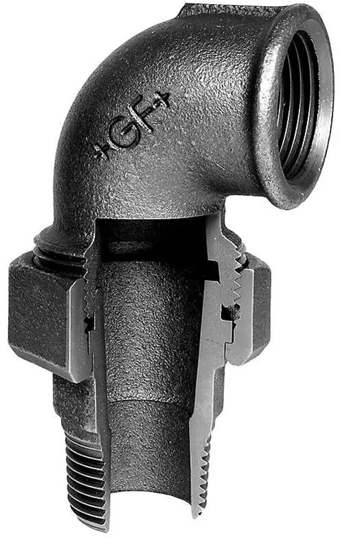 angle union 90° black 2'' sleeve nipple
