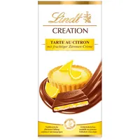 Lindt Schokolade Creation Tarte aus Citron | 150 g Tafel | Fruchtige Zitronen-Füllung mit knusprigen Gebäckstückchen umhüllt von feinster Vollmilch-Schokolade | Schokoladentafel | Schokoladengeschenk
