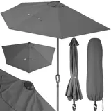 Kingsleeve® Sonnenschirm Halbrund 2,7m Abdeckung UV-Schutz 80+ Balkon Terrasse Halbschirm Terrassenschirm Balkonschirm Halbrundschirm Anthrazit Grau