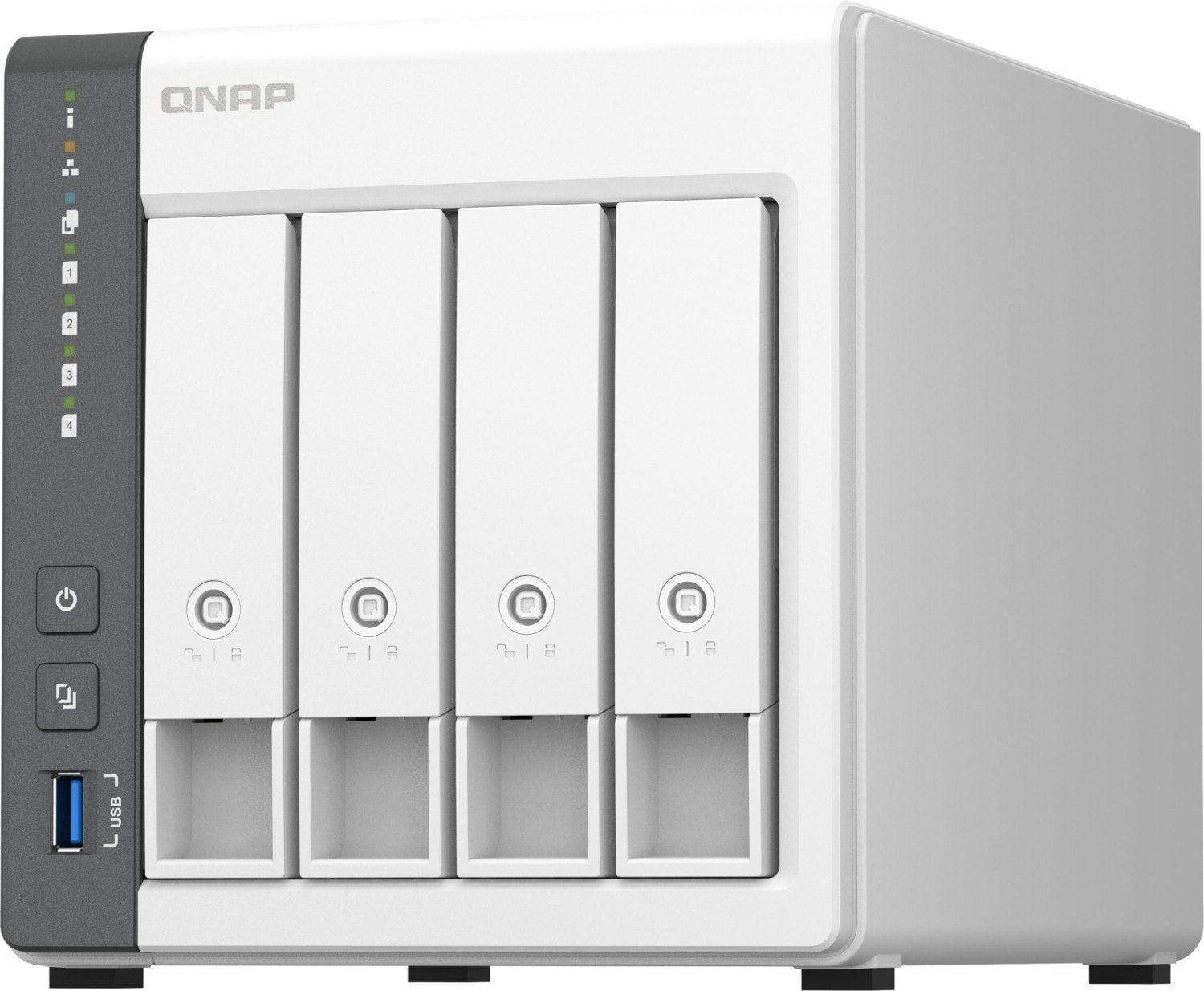 QNAP TS-433-4G (0 TB), NAS, Weiss