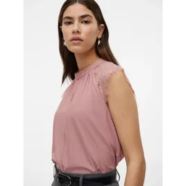 Vero Moda regular fit Blusentop mit Spitze Modell 'MILLA', rosa XL