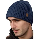 Marineblau Wintermütze Herren Damen, Warme Mütze Herren Winter Strickmützen für Herren, Haube Herren Winter Mützen Männer, Outdoormütze Schirmmütze Skimütze Herren Geschenke für Männer Weihnachten - 50-58