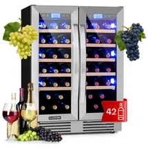 Klarstein Vinovilla 42 Twin Built-In Duo Weinkühlschrank 2 Zonen 126l 42 Fl Glas Edelstahl