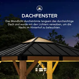 Sunjoy Gazebo Rapi Zedernholz 273 cm x 273 cm Anthrazit FSC®