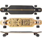 Longboard Skateboard Solid Holz/Schwarz One Size