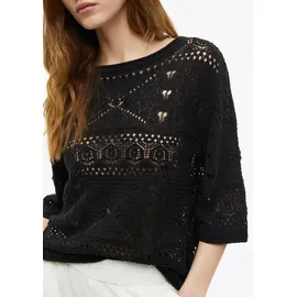 s.Oliver Ajour-Strickpullover Schwarz L
