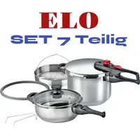 ELO Schnellkochtopf SET Schnellkochpfane ,  22 cm , 6 + 3 Liter , Praktika Plus