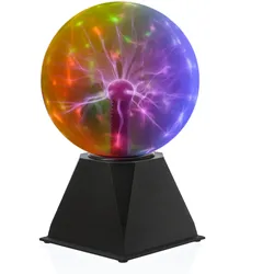 Plasmakugel multicolor - zuckend, bunte Blitz-Show Automatikbetrieb oder Musikst...