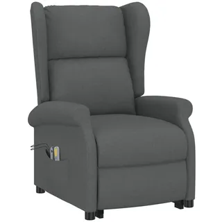 vidaXL Massagesessel mit Aufstehhilfe Dunkelgrau Stoff -