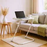 MEUBLE Cosy Laptoptisch Frühstückstablett Höhenverstellbar Ohne Montage Betttisch Laptopständer Faltbare für Lesen oder Frühstücks und Zeichentisch, Beige
