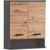 Schildmeyer Palermo Hängeschrank 157641, Anthrazit/Artisan Eiche Dekor, 59,8 x 20,5 x 70,8 cm