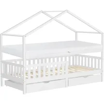 ML-Design Hausbett 90 x 200 cm Kiefer weiß