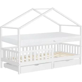 ML-Design Hausbett 90 x 200 cm Kiefer weiß