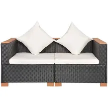 vidaXL Gartensofa Poly Rattan Schwarz